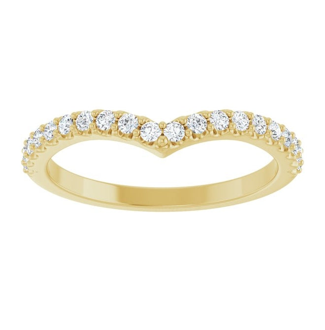 14K Yellow Or White Gold Round 1.5 Mm Polished 1/4 Ctw Natural Diamond Contour Band Size 7