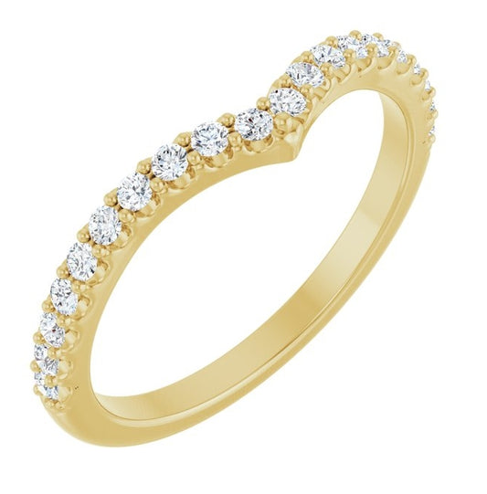 14K Yellow Or White Gold Round 1.5 Mm Polished 1/4 Ctw Natural Diamond Contour Band Size 7