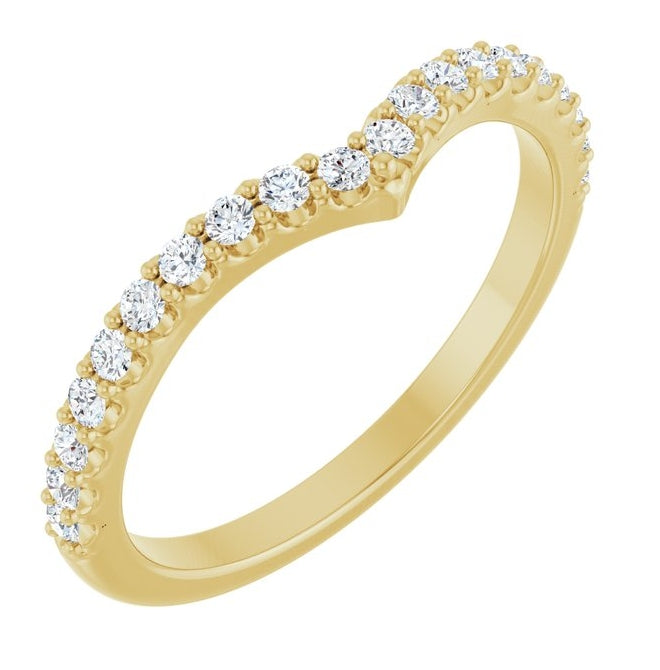 14K Yellow Or White Gold Round 1.5 Mm Polished 1/4 Ctw Lab-Grown Diamond Contour Band Size 7