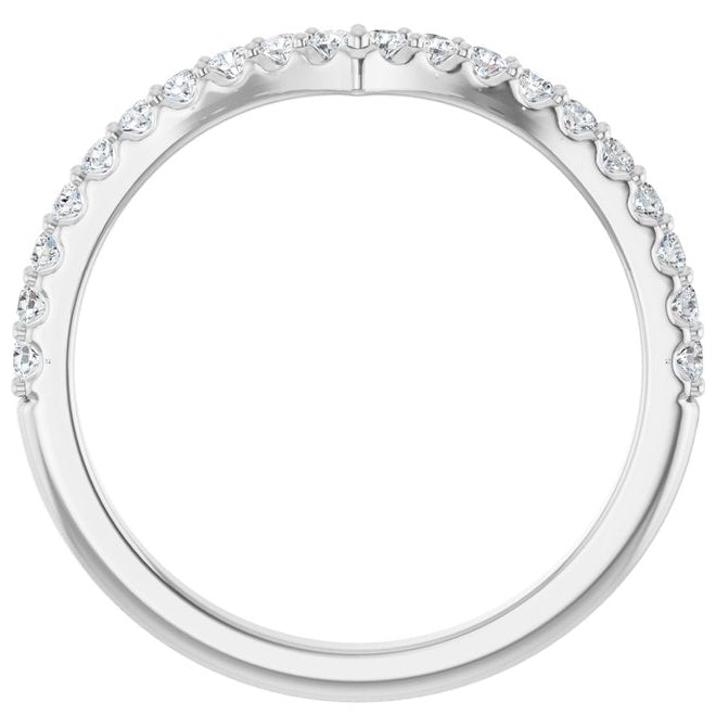 14K Yellow Or White Gold Round 1.5 Mm Polished 1/4 Ctw Natural Diamond Contour Band Size 7