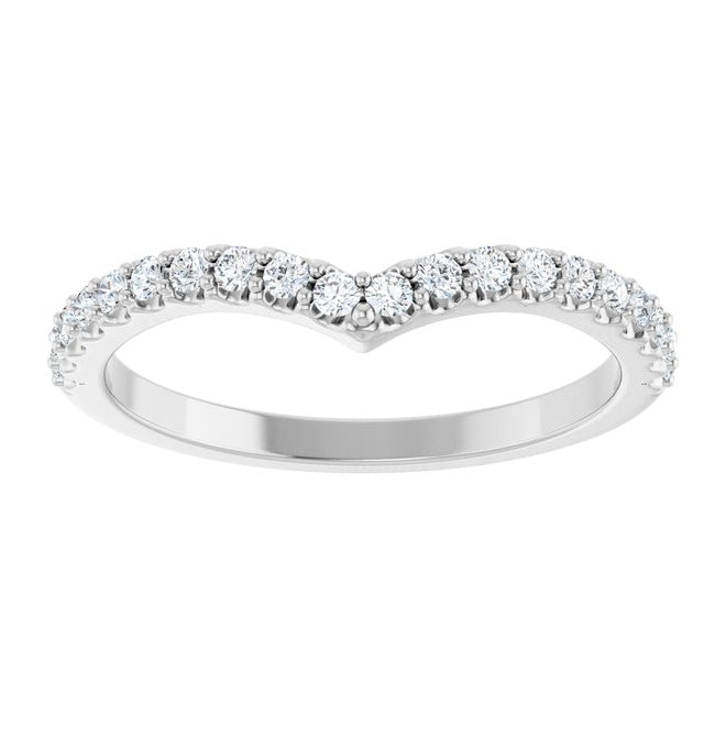 14K Yellow Or White Gold Round 1.5 Mm Polished 1/4 Ctw Natural Diamond Contour Band Size 7