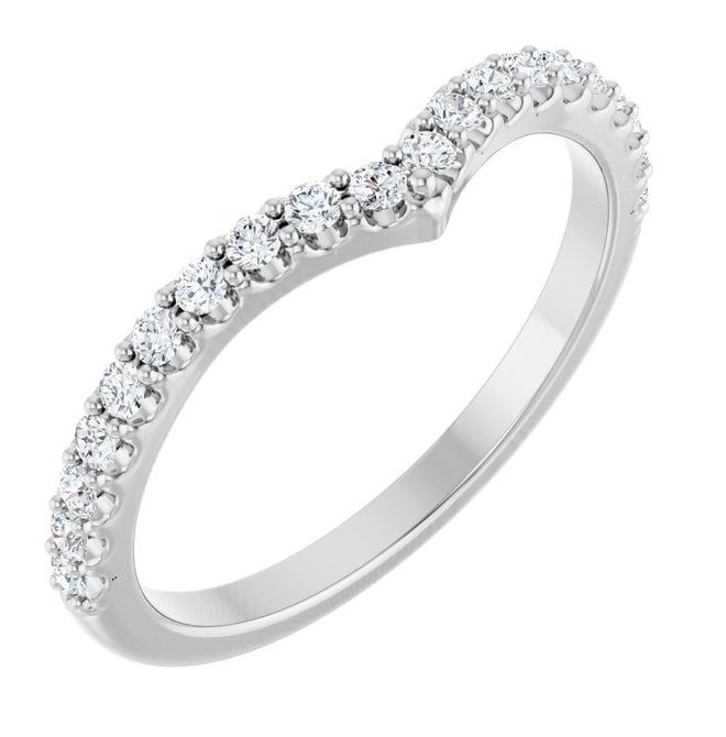 14K Yellow Or White Gold Round 1.5 Mm Polished 1/4 Ctw Natural Diamond Contour Band Size 7