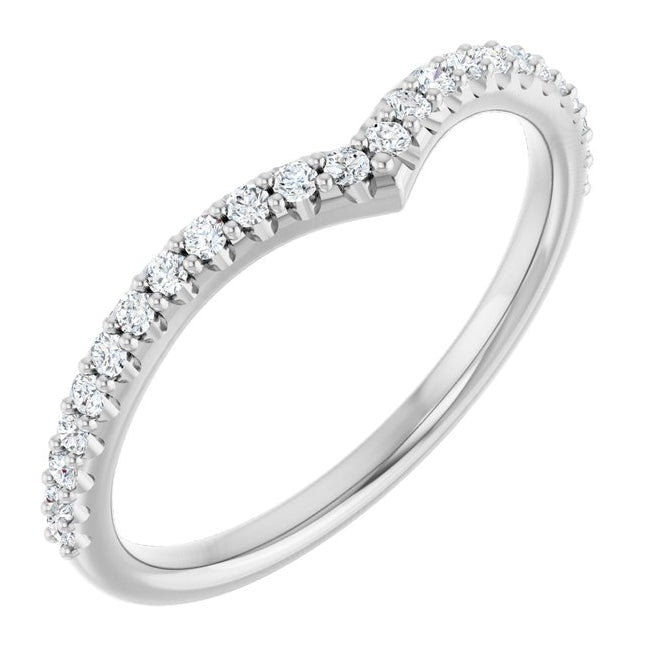 Platinum Round 1.3 Mm Polished 1/5 Ctw Lab Grown Diamond Contour Band Size 7