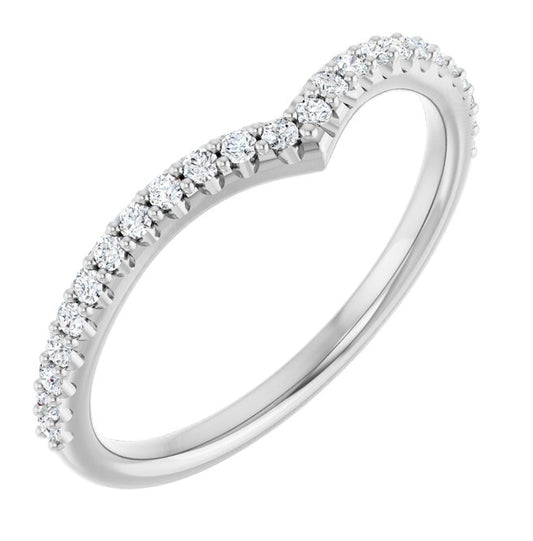 Platinum Round 1.3 Mm Polished 1/5 Ctw Lab Grown Diamond Contour Band Size 7