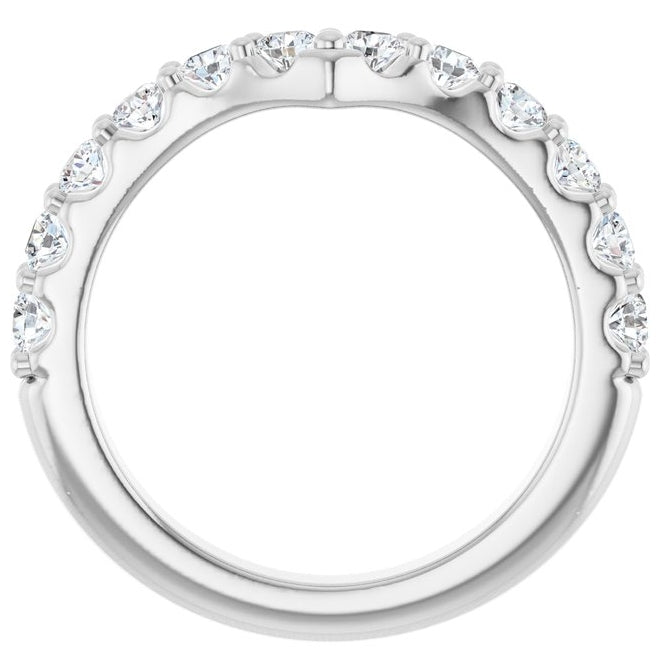 14K Yellow Or White Gold Round 2.5 Mm Polished 3/4 Ctw Lab-Grown Diamond Contour Band Size 7
