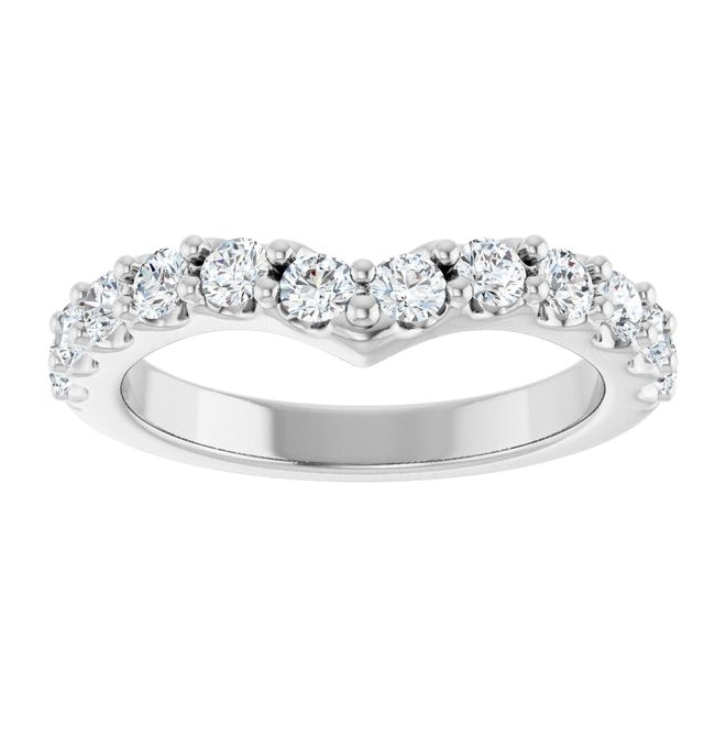 14K Yellow Or White Gold Round 2.5 Mm Polished 3/4 Ctw Lab-Grown Diamond Contour Band Size 7