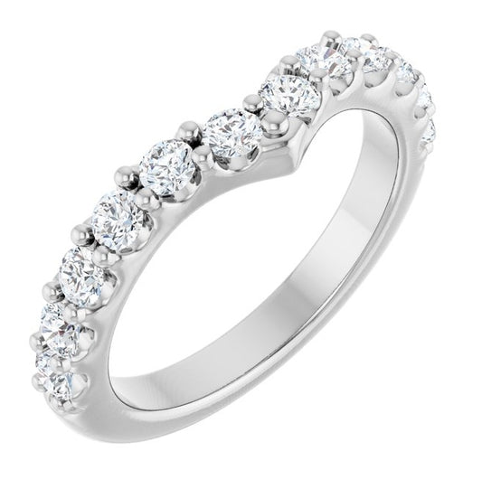 14K Yellow Or White Gold Round 2.5 Mm Polished 3/4 Ctw Lab-Grown Diamond Contour Band Size 7