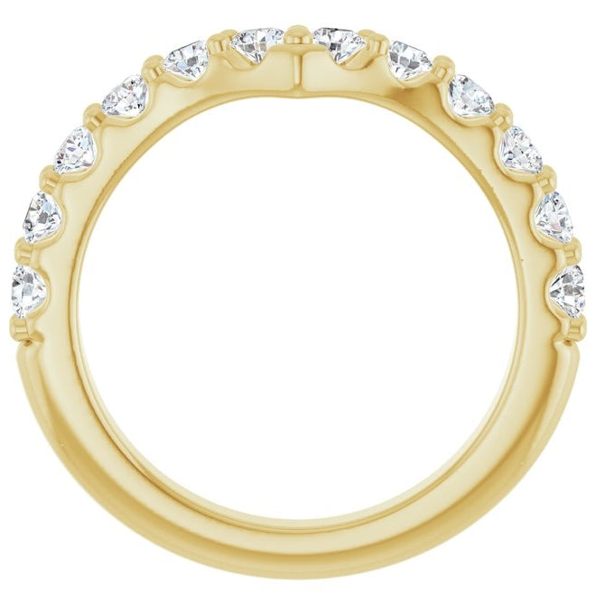 14K Yellow Or White Gold Round 2.5 Mm Polished 3/4 Ctw Lab-Grown Diamond Contour Band Size 7