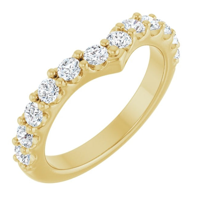 14K Yellow Or White Gold Round 2.5 Mm Polished 3/4 Ctw Lab-Grown Diamond Contour Band Size 7