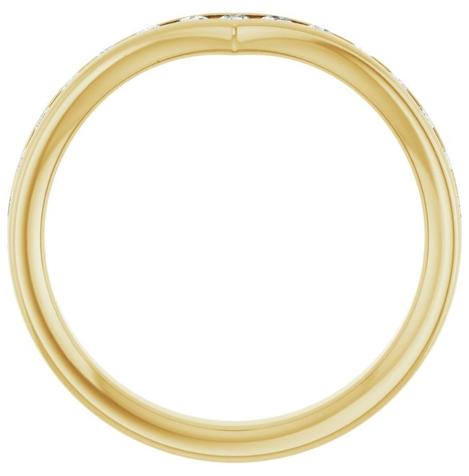 14K Yellow Or White Gold Round 2 Mm Polished 1/2 Ctw Lab-Grown Diamond Contour Band