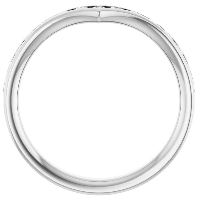 14K Yellow Or White Gold Round 2 Mm Polished 1/2 Ctw Lab-Grown Diamond Contour Band