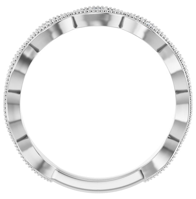 14K Yellow Or White Gold Round 1 Mm Polished 1/5 Ctw Lab-Grown Diamond Infinity-Inspired Anniversary Band