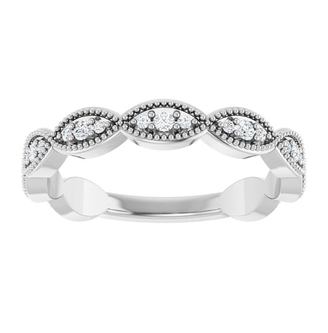 14K Yellow Or White Gold Round 1 Mm Polished 1/5 Ctw Lab-Grown Diamond Infinity-Inspired Anniversary Band