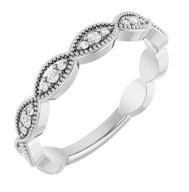 14K Yellow Or White Gold Round 1 Mm Polished 1/5 Ctw Lab-Grown Diamond Infinity-Inspired Anniversary Band