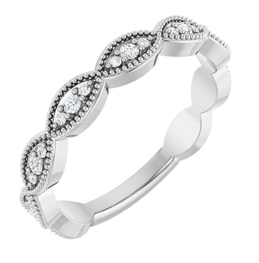 14K Yellow Or White Gold Round 1 Mm Polished 1/5 Ctw Lab-Grown Diamond Infinity-Inspired Anniversary Band