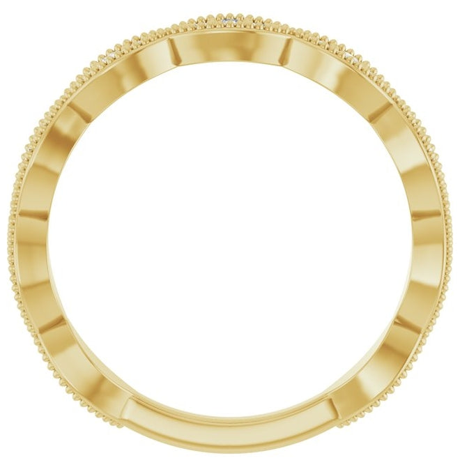 14K Yellow Or White Gold Round 1 Mm Polished 1/5 Ctw Lab-Grown Diamond Infinity-Inspired Anniversary Band