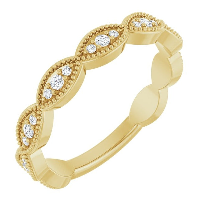 14K Yellow Or White Gold Round 1 Mm Polished 1/5 Ctw Lab-Grown Diamond Infinity-Inspired Anniversary Band