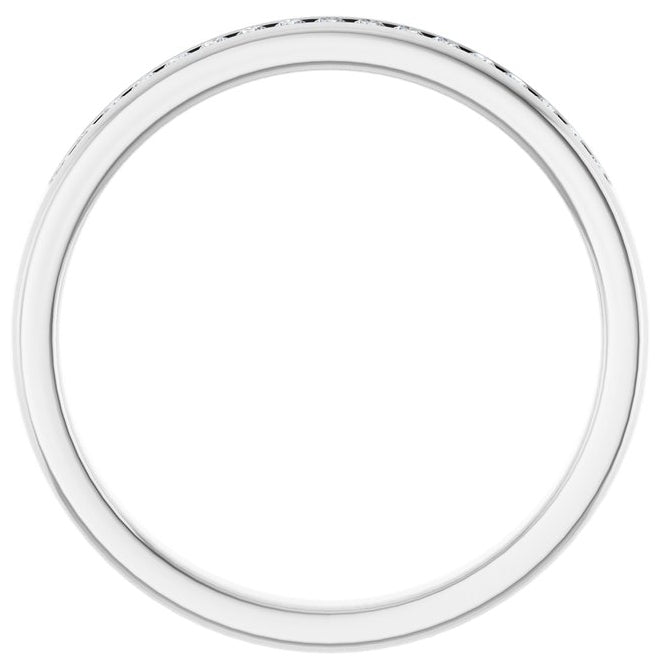 14K White Gold Round 1.5 Mm Polished 1/4 Ctw Lab-Grown Diamond Channel-Set Band Size 11