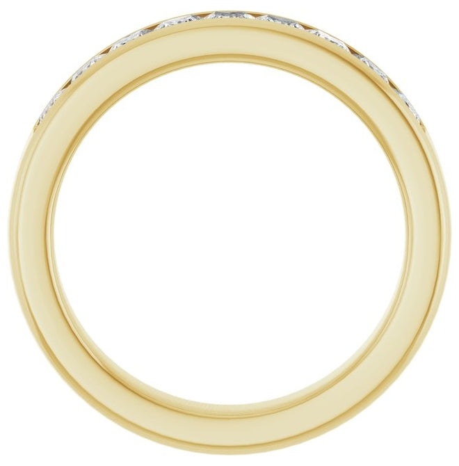 14K Yellow Gold Square 3 X 3 Mm Polished 1 1/2 Ctw Lab-Grown Diamond Band Size 11