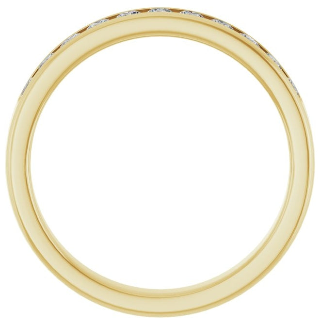 14K Yellow Gold Round 2.5 Mm Polished 5/8 Ctw Lab-Grown Diamond Band Size 11