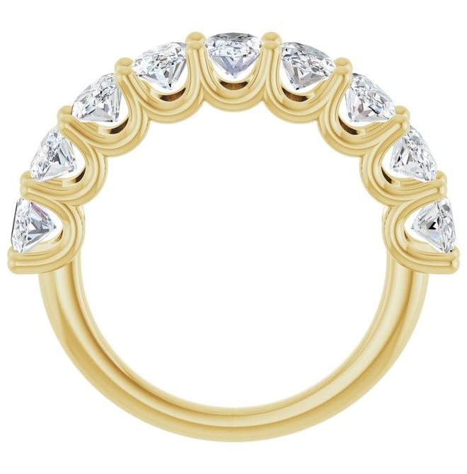 14K Yellow Gold Oval 6 X 4 Mm Polished 3 5/8 Ctw Lab-Grown Diamond Anniversary Band Size 7