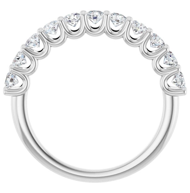 14K White Gold Round 2.75 Mm Polished 7/8 Ctw Lab-Grown Diamond Anniversary Band Size 7