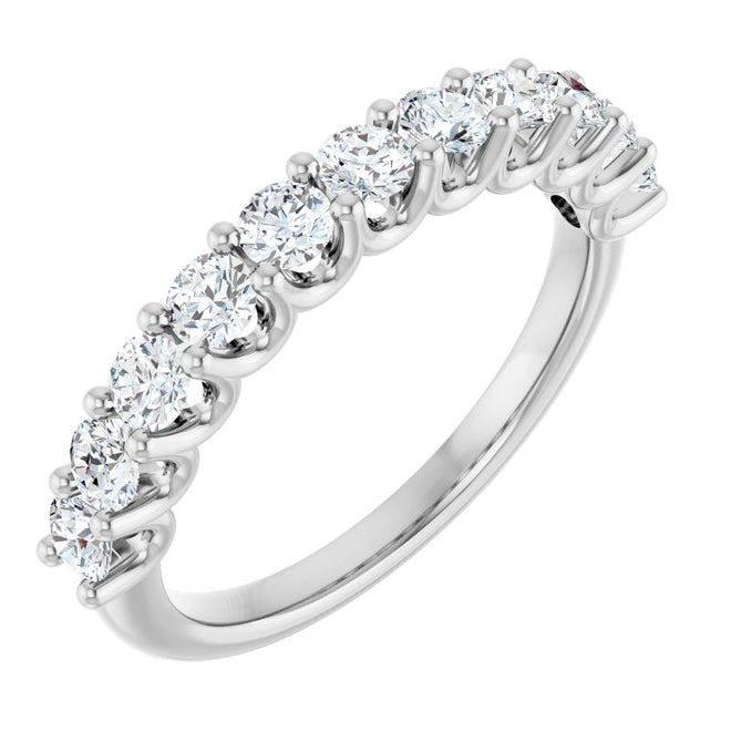 14K White Gold Round 2.75 Mm Polished 7/8 Ctw Lab-Grown Diamond Anniversary Band Size 7