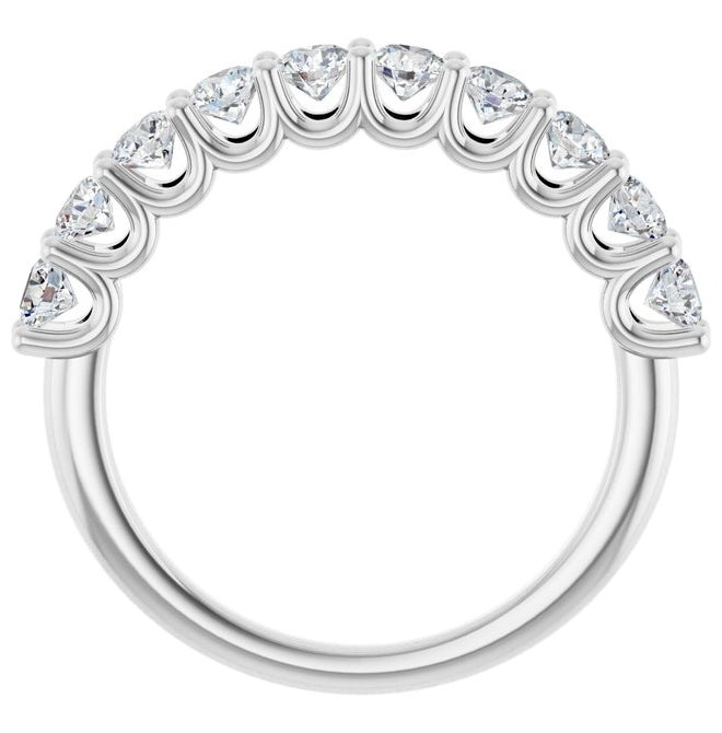14K Yellow Or White Gold Round 3 Mm Polished 9/10 Ctw Lab-Grown Diamond Anniversary Band Size 7