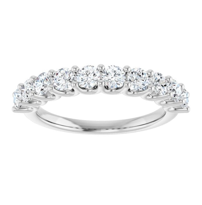 14K Yellow Or White Gold Round 3 Mm Polished 9/10 Ctw Lab-Grown Diamond Anniversary Band Size 7