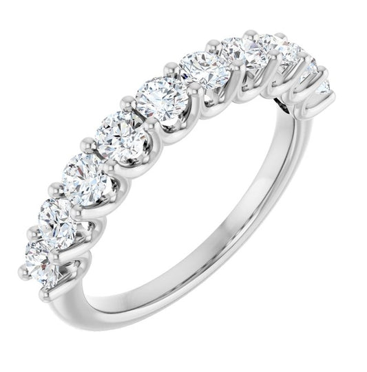14K Yellow Or White Gold Round 3 Mm Polished 9/10 Ctw Lab-Grown Diamond Anniversary Band Size 7