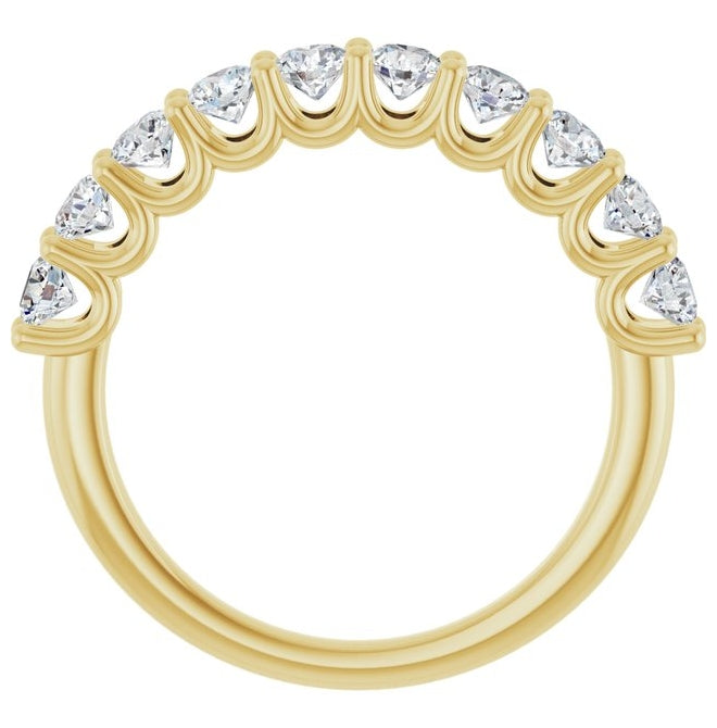 14K Yellow Or White Gold Round 3 Mm Polished 9/10 Ctw Lab-Grown Diamond Anniversary Band Size 7