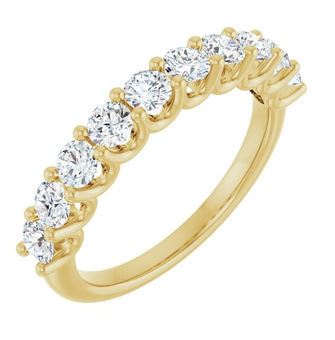14K Yellow Or White Gold Round 3 Mm Polished 9/10 Ctw Lab-Grown Diamond Anniversary Band Size 7