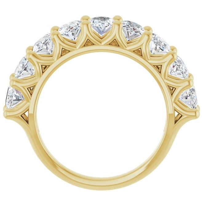 14K Yellow Gold Oval 6 X 4 Mm Polished 3 1/3 Ctw Lab-Grown Diamond Anniversary Band Size 7