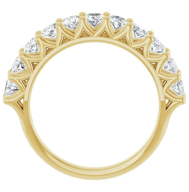 14K Yellow Gold Oval 5 X 3 Mm Polished 2 Ctw Lab-Grown Diamond Anniversary Band Size 7