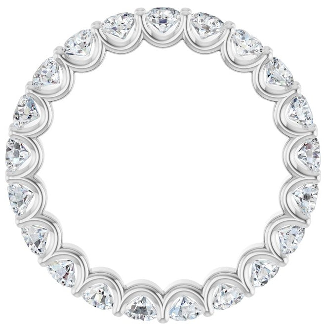 14K White Gold Round 3 Mm Vs, F+ Polished 2 Ctw Lab-Grown Diamond Eternity Band Size 8