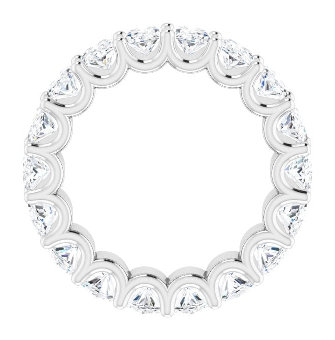14K White Gold Oval 6 X 4 Mm Vs, F-G Polished 6 5/8 Ctw Lab-Grown Diamond Eternity Band Size 8