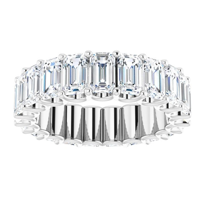 14K Yellow Or White Gold Emerald 5 X 3 Mm Vs, F-G Polished 6 1/2 Ctw Lab-Grown Diamond Eternity Band