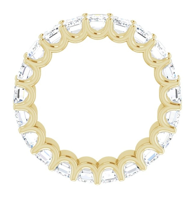 14K Yellow Or White Gold Emerald 5 X 3 Mm Vs, F-G Polished 6 1/2 Ctw Lab-Grown Diamond Eternity Band