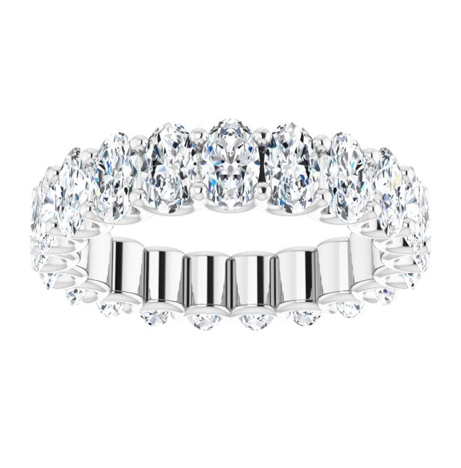 14K Yellow Or White Gold Oval 5 X 3 Mm Vs, F-G Polished 4 Ctw Lab-Grown Diamond Eternity Band