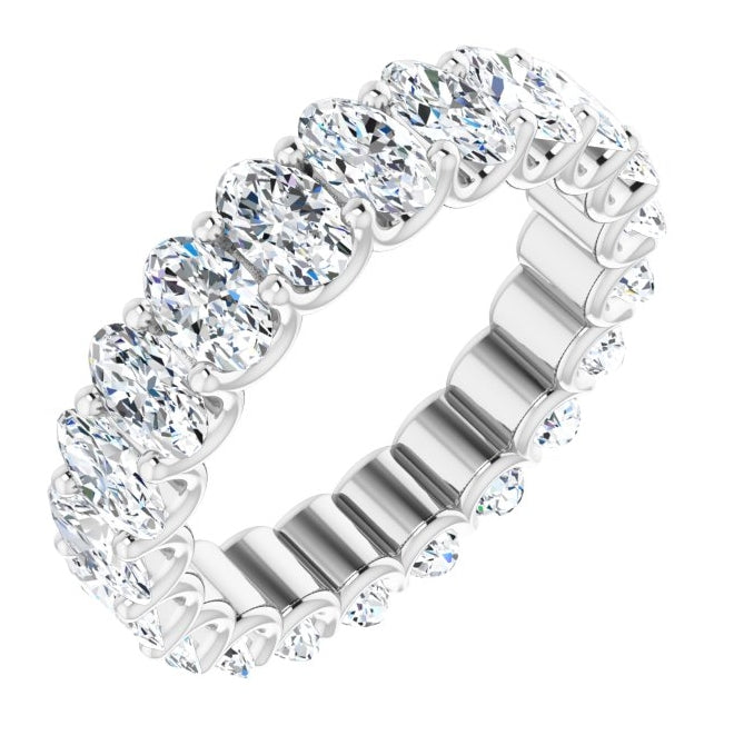 14K Yellow Or White Gold Oval 5 X 3 Mm Vs, F-G Polished 4 Ctw Lab-Grown Diamond Eternity Band