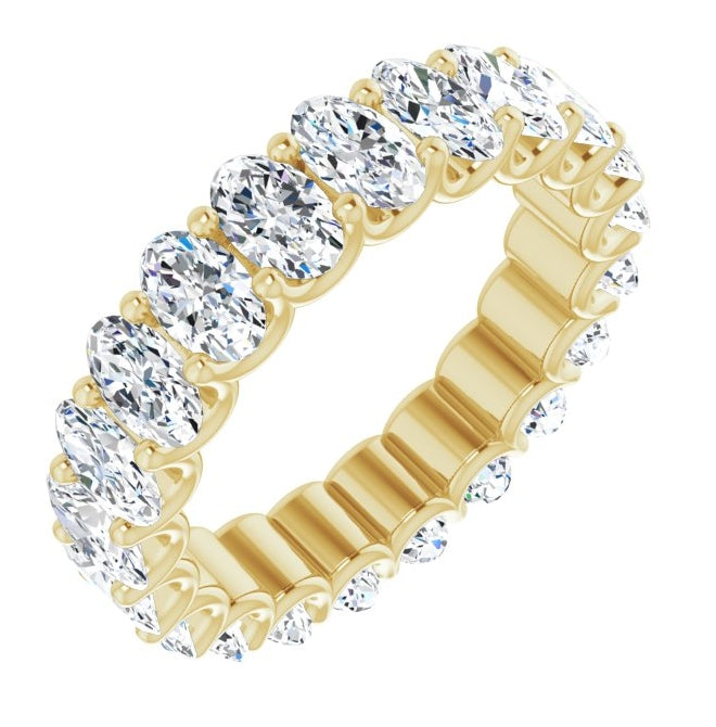 14K Yellow Or White Gold Oval 5 X 3 Mm Vs, F-G Polished 4 Ctw Lab-Grown Diamond Eternity Band