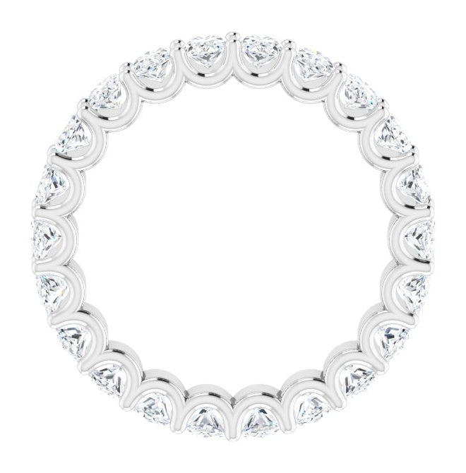 14K White Gold Oval 5 X 3 Mm Vs, F-G Polished 4 1/3 Ctw Lab-Grown Diamond Eternity Band Size 8