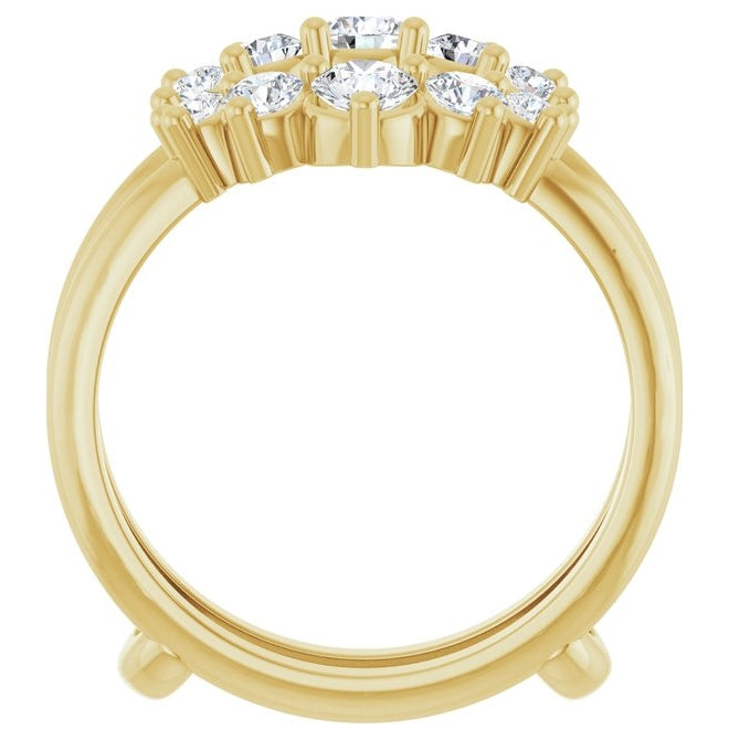14K Yellow Or White Gold Round 3.5 Mm Polished 3/4 Ctw Lab-Grown Diamond Ring Guard