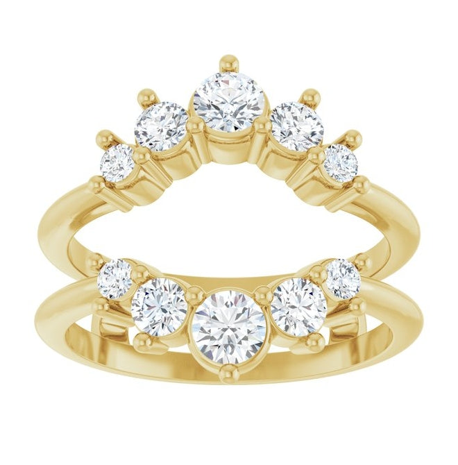 14K Yellow Or White Gold Round 3.5 Mm Polished 3/4 Ctw Lab-Grown Diamond Ring Guard