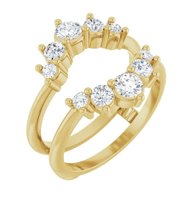 14K Yellow Or White Gold Round 3.5 Mm Polished 3/4 Ctw Lab-Grown Diamond Ring Guard