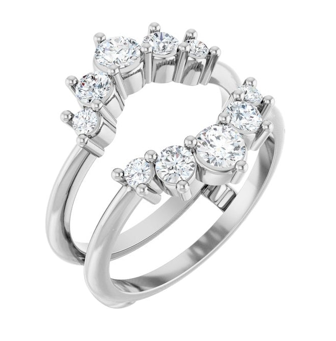 14K Yellow Or White Gold Round 3.5 Mm Polished 3/4 Ctw Lab-Grown Diamond Ring Guard