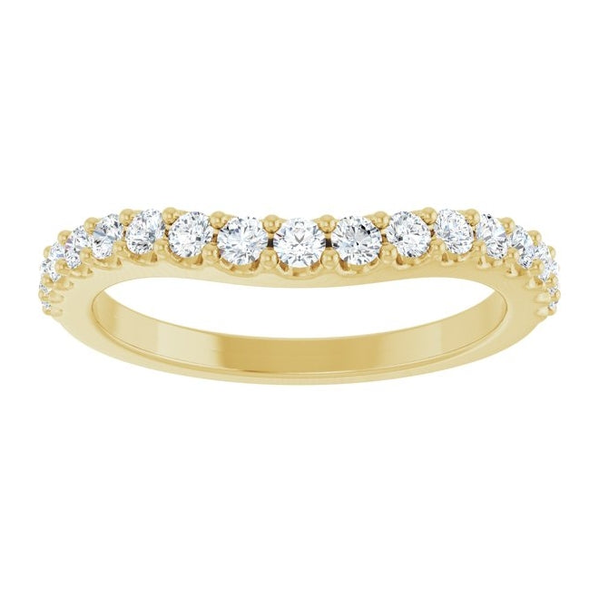14K Yellow Or White Gold Round 2 Mm Polished 3/8 Ctw Natural Diamond Contour Band