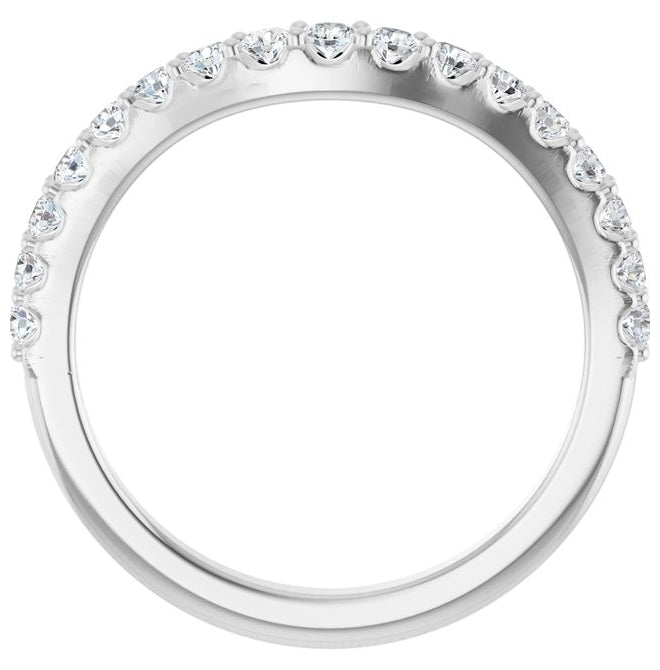 14K Yellow Or White Gold Round 2 Mm Polished 3/8 Ctw Natural Diamond Contour Band