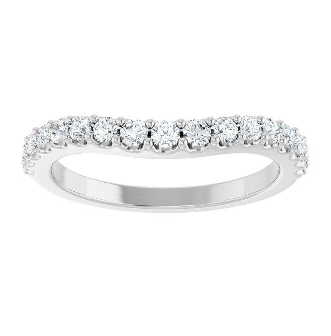 14K Yellow Or White Gold Round 2 Mm Polished 3/8 Ctw Natural Diamond Contour Band