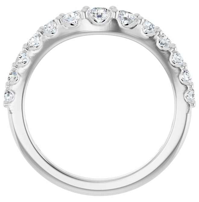 14K Yellow Or White Gold Round 3 Mm Polished 5/8 Ctw Lab-Grown Diamond Graduated Contour Band